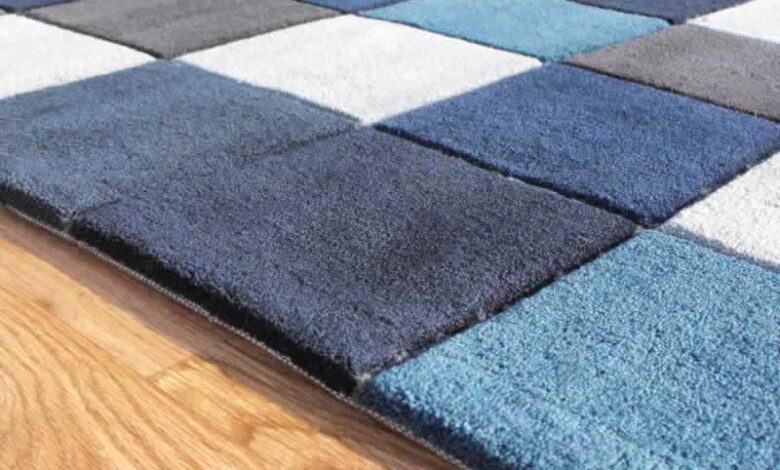 طرح های فرش ماشینی، فرش ماشینی با رنگ بندی آبی و سرمه ای